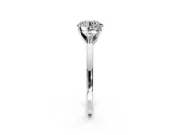 Solitaire Engagement Ring Setting for Round Cut Center with Basket Rail and Prong Head in Platinum