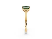 Solitaire Engagement Ring Setting for Fancy Green Asscher Cut Center with Narrow Cathedral Band and Prong Head in Yellow Gold