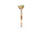 Solitaire Engagement Ring Setting for Fancy Yellow Heart-Shaped Center with Channel Accents and Prong Head in Rose Gold