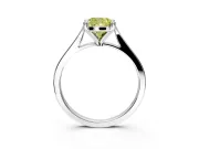 Solitaire Engagement Ring Setting for Fancy Yellow Cushion Cut Center with Tapered Shoulders and Prong Head in Sterling Silver
