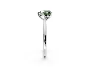 Solitaire Engagement Ring Setting for Fancy Green Heart-Shaped Center with Narrow Cathedral Band and Prong Head in White Gold