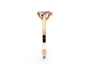 Solitaire Engagement Ring Setting for Fancy Pink Pear-Shaped Center with Tapered Shoulders and Prong Head in Rose Gold