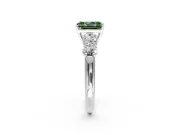 5 Stone Engagement Ring Setting for Fancy Green Radiant Cut Center with Graduated Accents and Prong Head in Platinum