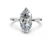 Low-Set Solitaire Engagement Ring Setting for Oval Center with Thin Plain Band and Prong Head in Platinum