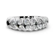 Round Cut Lab-Grown Diamond Multi-Row Channel-Set Wedding Band in White Gold