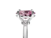 Minimalist Solitaire Engagement Ring Setting for Fancy Pink Oval Center with Thin Band and Prong Head in Platinum