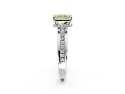 Solitaire Engagement Ring Setting for Fancy Yellow Radiant Cut Center with Raised Channel Band and Prong Head in White Gold