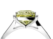 Solitaire Engagement Ring Setting for Fancy Yellow Princess Cut Center with Tapered Shoulders and Prong Head in White Gold