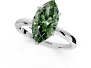 Hidden Halo Engagement Ring Setting for Fancy Green Marquise Center with Plain Band and Tall Prong Head in Platinum