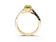 Solitaire Engagement Ring Setting for Fancy Yellow Emerald Cut Center with Partway Pave Band and Prong Head in Yellow Gold