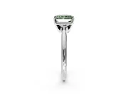 Solitaire Engagement Ring Setting for Fancy Green Radiant Cut Center with Knife Ridge Band and Claw Prong Head in White Gold