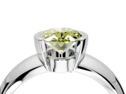 Tension Engagement Ring Setting for Fancy Yellow Oval Center with Wide Flat Band and Tension Head in Sterling Silver