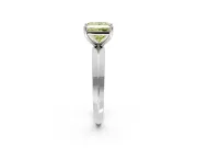 Solitaire Engagement Ring Setting for Fancy Yellow Princess Cut Center with Wide Knife Ridge Band and Prong Head in White Gold