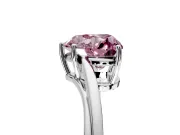 Solitaire Engagement Ring Setting for Fancy Pink Heart-Shaped Center with Plain Bypass Twist Band and Prong Head in Sterling Silver