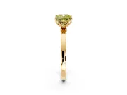 Solitaire Engagement Ring Setting for Fancy Yellow Cushion Cut Center with Thin Rounded Plain Band and Prong Head in Yellow Gold