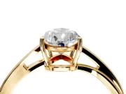 Solitaire Engagement Ring Setting for Pear-Shaped Center with Plain Bypass Twist Band and Prong Head in Yellow Gold
