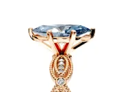 Solitaire Engagement Ring Setting for Fancy Blue Marquise Center with Marquise Panel Band and Prong Head in Rose Gold
