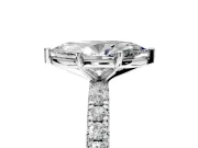 Solitaire Engagement Ring Setting for Marquise Center with Shared-Prong Accents and Prong Head in Platinum