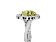 Halo Engagement Ring Setting for Fancy Yellow Round Cut Center with Twist Band and Prong Head in White Gold