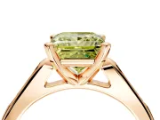 Solitaire Engagement Ring Setting for Fancy Yellow Princess Cut Center with Channel Accents and Prong Head in Rose Gold