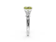 5 Stone Engagement Ring Setting for Fancy Yellow Radiant Cut Center with Graduated Accents and Prong Head in White Gold