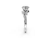 Solitaire Engagement Ring Setting for Round Cut Center with Marquise Accent Twist Band and Prong Head in Platinum