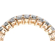 Baguette Lab-Grown Diamond Half Eternity Wedding Band with Shared-Prong Setting in Rose Gold