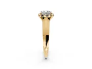 Halo Engagement Ring Setting for Cushion Cut Center with Knife Ridge Cathedral Band and Prong Head in Yellow Gold
