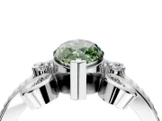 Solitaire Engagement Ring Setting for Fancy Green Marquise Center with Twisted Band and Scroll Prong Head in Platinum