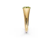 Tension Engagement Ring Setting for Fancy Yellow Round Cut Center with Wide Tapered Band and Tension Head in Yellow Gold