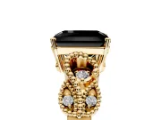 Leaf Engagement Ring Setting for Fancy Black Radiant Cut Center with Milgrain Accent Band and Prong Head in Yellow Gold