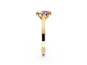 Solitaire Engagement Ring Setting for Fancy Pink Oval Center with Tapered Shoulders and Prong Head in Yellow Gold