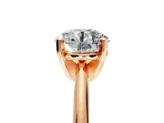 Solitaire Engagement Ring Setting for Round Cut Center with Knife Ridge Band and Claw Prong Head in Rose Gold