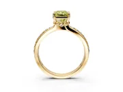 Solitaire Engagement Ring Setting for Fancy Yellow Radiant Cut Center with Raised Channel Band and Prong Head in Yellow Gold