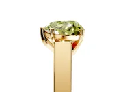 Solitaire Engagement Ring Setting for Fancy Yellow Heart-Shaped Center with Tapered Split Shoulders and Prong Head in Yellow Gold