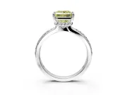 Solitaire Engagement Ring Setting for Fancy Yellow Princess Cut Center with Raised Channel Band and Prong Head in Platinum