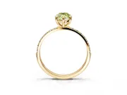 Solitaire Engagement Ring Setting for Fancy Yellow Marquise Center with Pave Accents and Prong Head in Yellow Gold