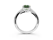 Solitaire Engagement Ring Setting for Fancy Green Emerald Cut Center with Reverse Tapered Band and Prong Head in Platinum