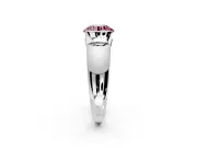 Tension Engagement Ring Setting for Fancy Pink Round Cut Center with Wide Flat Band and Tension Head in Sterling Silver