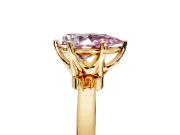 Solitaire Engagement Ring Setting for Fancy Pink Pear-Shaped Center with Plain Band and Tulip Prong Head in Yellow Gold