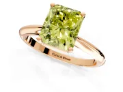 Solitaire Engagement Ring Setting for Fancy Yellow Radiant Cut Center with Knife Ridge Band and Claw Prong Head in Rose Gold