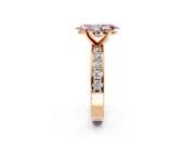 Solitaire Engagement Ring Setting for Fancy Pink Marquise Center with Channel-Set Accents and Prong Head in Rose Gold
