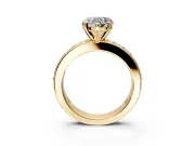Solitaire Engagement Ring Setting for Heart-Shaped Center with Channel-Set Accents and Prong Head in Yellow Gold