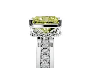 Solitaire Engagement Ring Setting for Fancy Yellow Radiant Cut Center with Raised Channel Band and Prong Head in White Gold