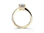 Solitaire Engagement Ring Setting for Radiant Cut Center with Channel-Set Accent Band and Prong Head in Yellow Gold