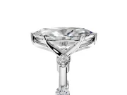 Solitaire Engagement Ring Setting for Marquise Center with Bezel Station Band and Prong Head in Platinum