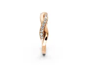 Round Cut Lab-Grown Diamond Twisted Infinity Wedding Band with Spaced Prong Setting in Rose Gold