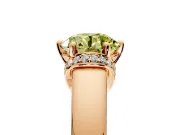 Solitaire Engagement Ring Setting for Fancy Yellow Round Cut Center with Wide Band, Pave Collar and Prong Head in Rose Gold