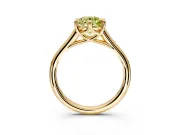 Solitaire Engagement Ring Setting for Fancy Yellow Round Cut Center with Cathedral Band and Prong Head in Yellow Gold