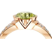 Bezel Engagement Ring Setting for Fancy Yellow Round Cut Center with Wide Channel-Set Band and Bezel Head in Rose Gold